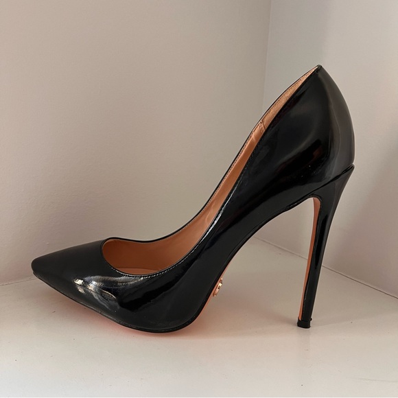 Petit Cadeau Leona Black Patent Stiletto High Heel Pumps Sz 12 - Picture 4 of 7